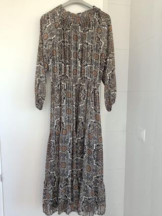 Vestido Mango Largo Estampado