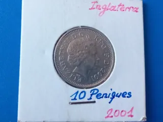 Moneda 10 Peniques Inglaterra 2001
