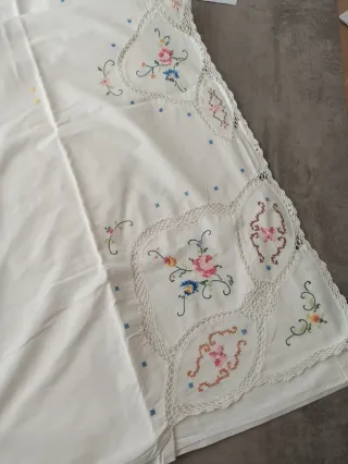 Lenzuolo matrimoniale + 2 federe punto croce