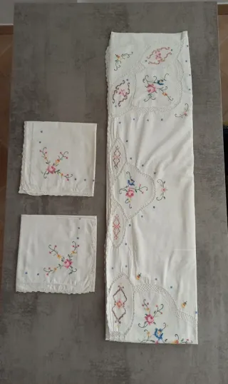Lenzuolo matrimoniale + 2 federe punto croce