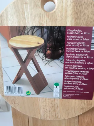 Taburete plegable madera maciza