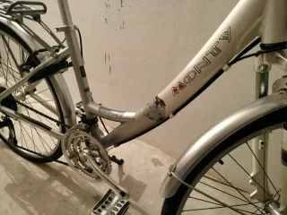 Bicicleta de paseo plateada