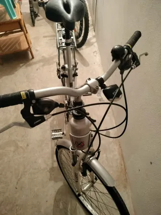 Bicicleta de paseo plateada