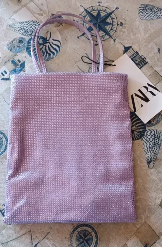Bolso Zara Brillos Plata
