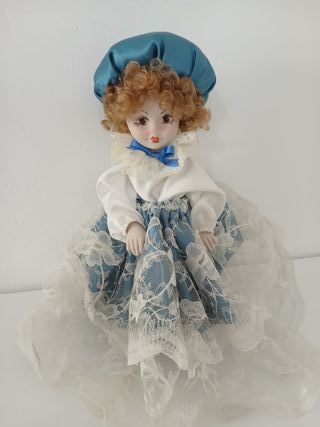 Bambola Ceramica Porcellana Vintage 25cm