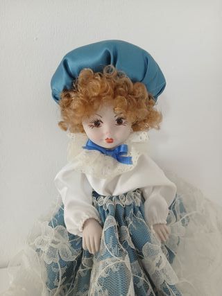 Bambola Ceramica Porcellana Vintage 25cm