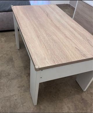 Mueble de TV con estantería y mesa comedor
