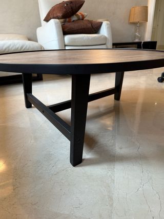 Mesa de centro redonda madera y metal