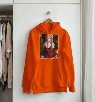 Sudadera Anime One piece de Nami Naranja.
