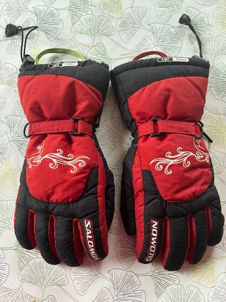 Guantes de esquí Salomon rojos y negros