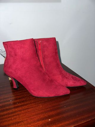 Botines rojos tacón - Talla 36
