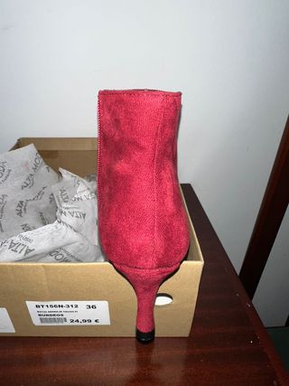 Botines rojos tacón - Talla 36