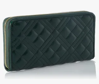 Billetera LOVE MOSCHINO verde acolchada