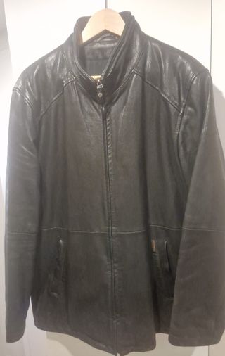 Cazadora de piel CARAMELO tres cuartos