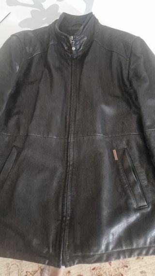 Cazadora de piel CARAMELO tres cuartos