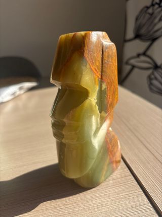 Moai de Ónix Verde Tallado