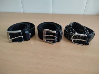 Pack 3 cinturones cuero hombre