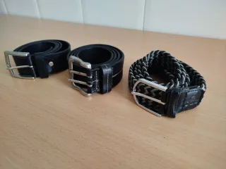 Pack 3 cinturones cuero hombre