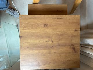 Juego de 2 mesas auxiliares madera y metal