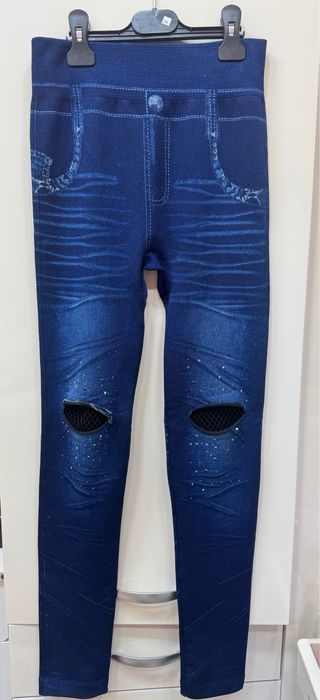 Leggings fantasia jeans e tinta unita