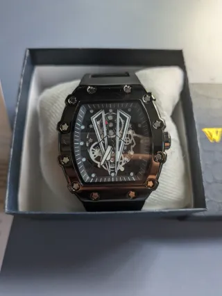 Reloj Hombre Ajustable Negro y Dorado