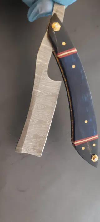 Navaja barbera artesanal Damasco