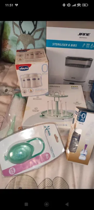 Lote lactancia y bebé: esterilizador, biberones y