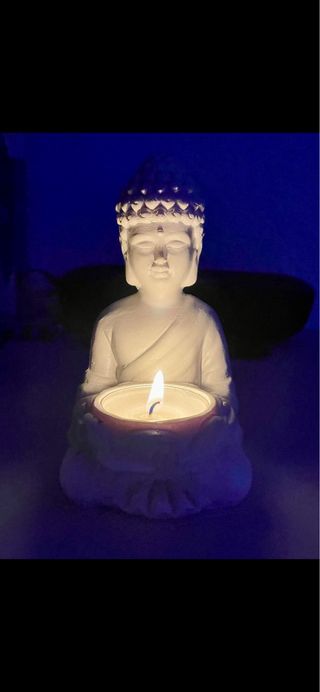 Porta candela in pietra di Buddha