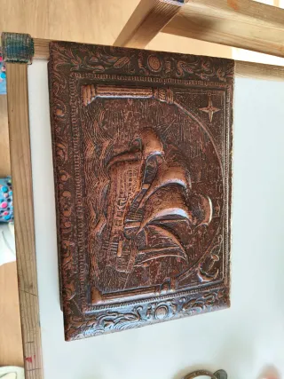 Caja antigua tabaco decorada