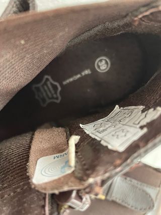 Botines tacón marrones hebilla