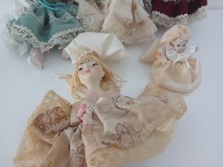 Lotto 5 Bambole Ceramica Porcellana