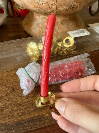 8 candele rosse per albero di Natale