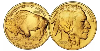 Moneda Oro Nickel Buffalo 1937 Blister