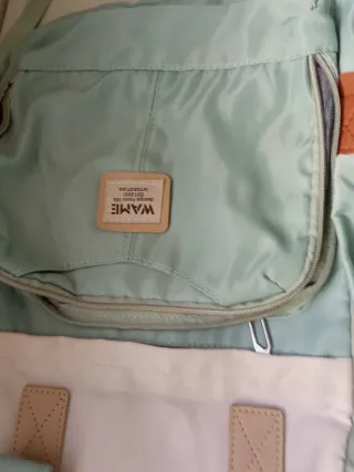 Mochila Wame verde y beige