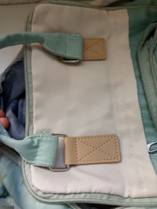 Mochila Wame verde y beige