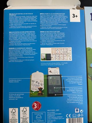 Tableta escritura LCD Lupilu con fichas