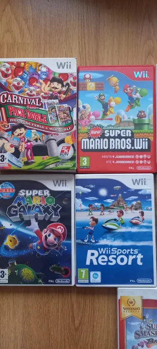 Nintendo Wii Negra con 9 juegos, Sports, Mario etc
