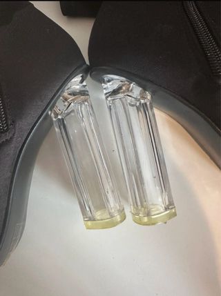 Bota mosquetera Marypaz preta salto transparente