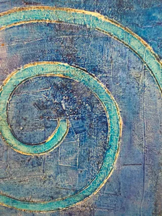 Quadro scultura blu e bianco