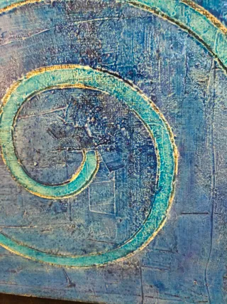 Quadro scultura blu e bianco