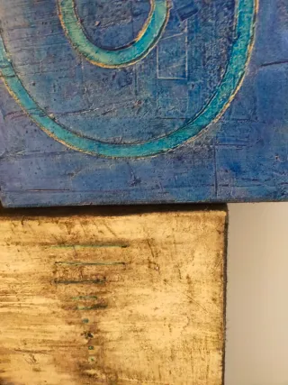 Quadro scultura blu e bianco