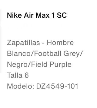 Nike Air Max 1 SC Morado Blanco