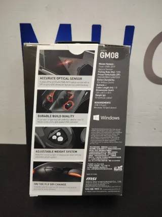 Ratón MSI Clutch GM08 Negro PRECINTADO