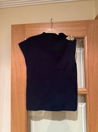 Camiseta de punto azul marino talla M