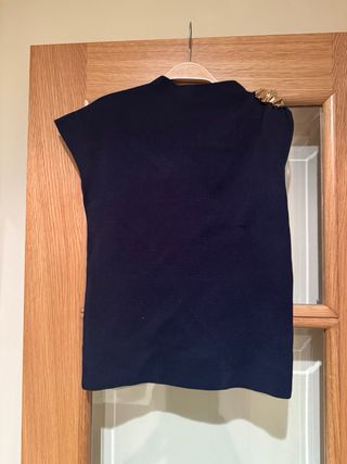 Camiseta de punto azul marino talla M