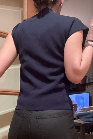 Camiseta de punto azul marino talla M