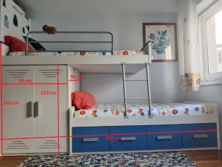 Dormitorio juvenil litera con armario