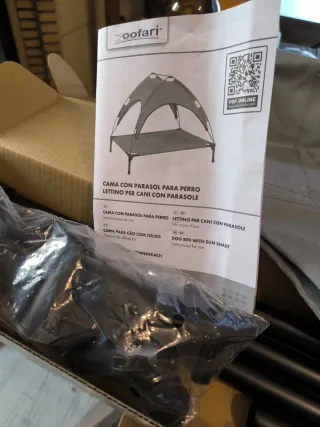 Cama para perro con parasol UV 50+