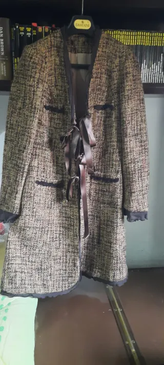 Elegante cappotto tg 40 marrone e beige