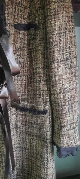 Elegante cappotto tg 40 marrone e beige